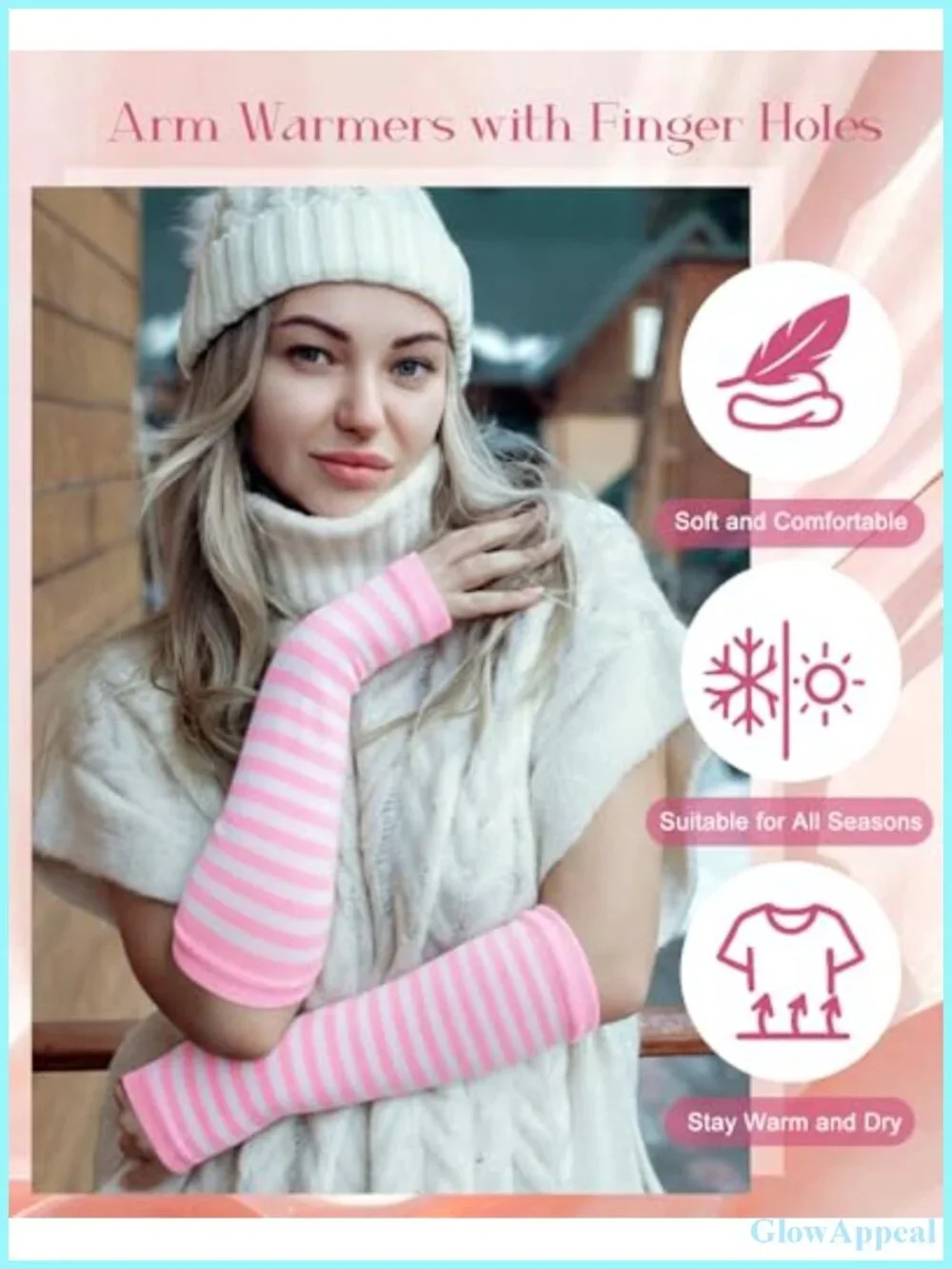 Fingerless Arm Sleeves Women UV Protection Gloves Knit Polyester Spandex